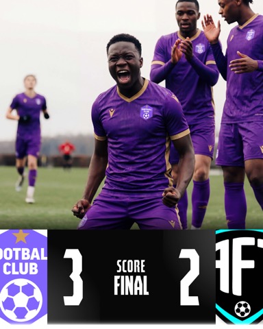 Affiche de score final avec les logos des deux équipes