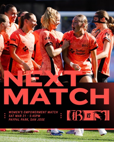 Affiche de prochain match d'une équipe féminine